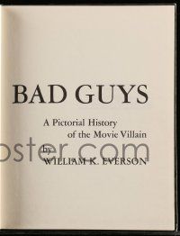 5h285 BAD GUYS hardcover book '64 an illustrated history of the best movie villains!
