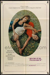 5j012 10:30 P.M. SUMMER 1sh '66 Melina Mercouri, Romy Schneider & Peter Finch in love triangle!