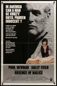 5j023 ABSENCE OF MALICE int'l 1sh '81 Paul Newman, Sally Field, Sydney Pollack, cool design!