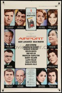 5j038 AIRPORT 1sh '70 Burt Lancaster, Dean Martin, Jacqueline Bisset, Jean Seberg & more!