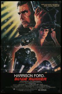 5j127 BLADE RUNNER 1sh '82 Ridley Scott sci-fi classic, art of Harrison Ford by John Alvin!