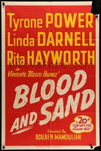 5j134 BLOOD & SAND 1sh R48 Vincent Blasco Ibanez, Tyrone Power & Rita Hayworth!