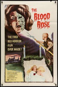 5j137 BLOOD ROSE 1sh '70 La rose ecorchee, first sex-horror film ever made, wild images!