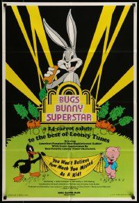 5j167 BUGS BUNNY SUPERSTAR 25x36 1sh '75 Looney Tunes Daffy Duck & Porky Pig!