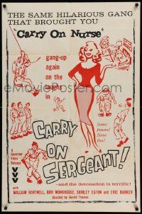 5j196 CARRY ON SERGEANT 1sh R60s wacky English military comedy, private gets yelled at!