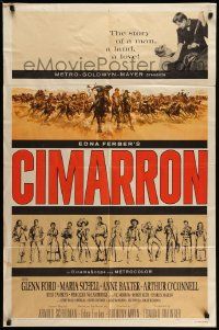 5j224 CIMARRON style A 1sh '60 directed by Anthony Mann, Glenn Ford, Maria Schell!
