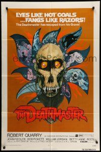 5j286 DEATHMASTER 1sh '72 AIP, wacky art of beast with eyes like hot coals & fangs like razors!