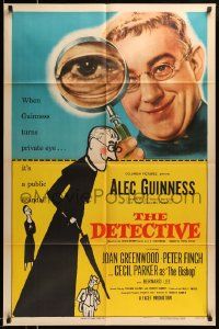 5j297 DETECTIVE 1sh '54 great close-up image & artwork of Alec Guinness!