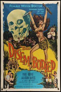 5j312 DISEMBODIED 1sh '57 artwork of super sexy female voodoo witch doctor Allison Hayes!