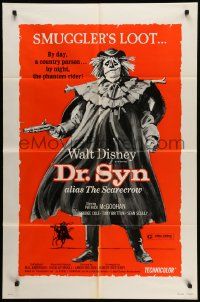 5j327 DR. SYN ALIAS THE SCARECROW 1sh R75 Walt Disney, art of Patrick McGoohan as scarecrow!