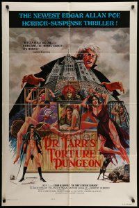 5j328 DR. TARR'S TORTURE DUNGEON style B 1sh '76 wild art of babes tortured by Joseph Musso!