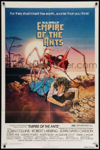 5j349 EMPIRE OF THE ANTS 1sh '77 H.G. Wells, great Drew Struzan art of monster attacking!