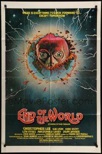 5j353 END OF THE WORLD 1sh '77 wild art of strange creature emerging from the Earth!