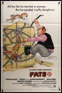 5j369 FATSO int'l 1sh '80 Dom DeLuise, Anne Bancroft, completely different artwork by William Stout