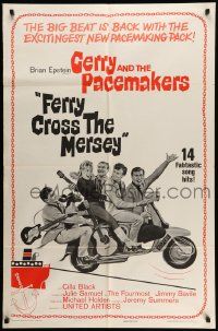 5j373 FERRY CROSS THE MERSEY 1sh '65 rock & roll, the big beat is back, Gerry & the Pacemakers!