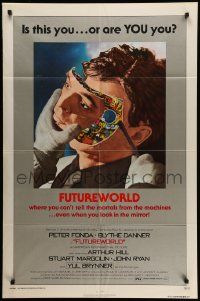 5j410 FUTUREWORLD 1sh '76 AIP, a world where you can't tell the mortals from the machines!