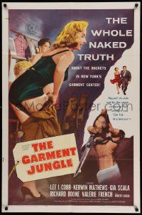 5j415 GARMENT JUNGLE 1sh '57 Lee J. Cobb, the whole naked truth about New York's garment center!