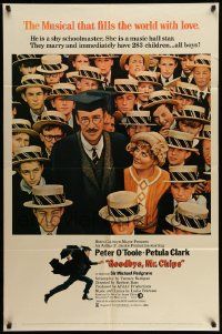 5j444 GOODBYE MR. CHIPS 1sh '69 great image of Petula Clark & Peter O'Toole with students!