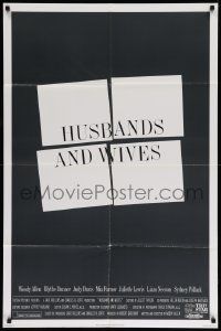 5j514 HUSBANDS & WIVES int'l 1sh '92 Woody Allen, Mia Farrow, Liam Neeson, cool design!
