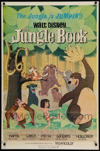 5j550 JUNGLE BOOK 1sh '67 Disney classic, great cartoon image of Mowgli & his friends!