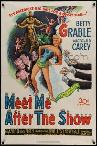 5j632 MEET ME AFTER THE SHOW 1sh '51 artwork of sexy dancer Betty Grable & top cast members!
