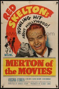 5j636 MERTON OF THE MOVIES 1sh '47 Red Skelton's howling hit about Hollywood!