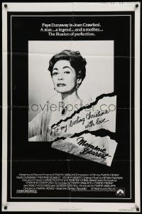 5j646 MOMMIE DEAREST 1sh '81 great portrait of Faye Dunaway as legendary actress Joan Crawford!