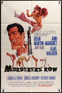 5j656 MURDERERS' ROW 1sh '66 art of spy Dean Martin as Matt Helm & sexy Ann-Margret by McGinnis!