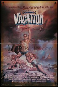 5j670 NATIONAL LAMPOON'S VACATION 1sh '83 art of Chevy Chase, Brinkley & D'Angelo by Boris!