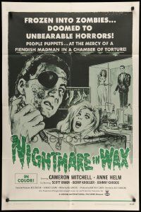 5j680 NIGHTMARE IN WAX 1sh '69 frozen into zombies, doomed to unbearable horrors, cool art!