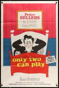 5j695 ONLY TWO CAN PLAY 1sh '62 wacky art of Peter Sellers, Mai Zetterling, Virginia Maskell!