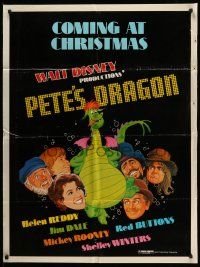 5j706 PETE'S DRAGON teaser 1sh '77 Walt Disney animation/live action, colorful art of Elliott!