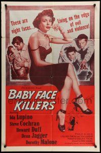 5j728 PRIVATE HELL 36 1sh R58 Baby Face Killers, sexy Ida Lupino, living on the edge!