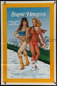 5j813 SNOW HONEYS 1sh '83 sexy Becky Savage & Vanessa Del Rio will melt your inhibitions!