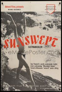 5j853 SUNSWEPT 1sh '61 super sexy topless Yannick Philouze in erotic water ballet!
