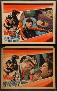 5k959 RENEGADES OF THE WEST 2 LCs '32 great images of cowboy Tom Keene & Betty Furness!