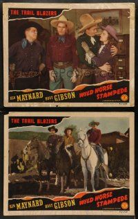 5k994 WILD HORSE STAMPEDE 2 LCs '43 Trail Blazers Ken Maynard & Hoot Gibson, Betty Miles!