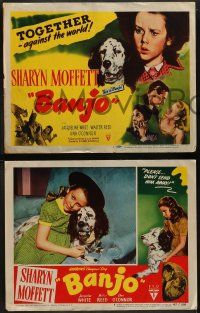 5k054 BANJO 8 LCs '47 adorable Sharyn Moffett & her beloved dog against the world!