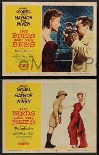 5k072 BIRDS & THE BEES 8 LCs '56 wacky images of George Gobel, Mitzi Gaynor, & David Niven!