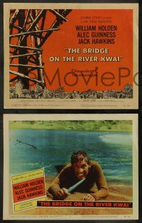 5k079 BRIDGE ON THE RIVER KWAI 8 LCs '58 William Holden, Alec Guinness, David Lean WWII classic!