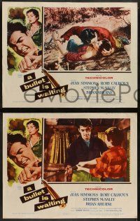 5k084 BULLET IS WAITING 8 LCs '54 Jean Simmons is trapped with Rory Calhoun & Stephen McNally!