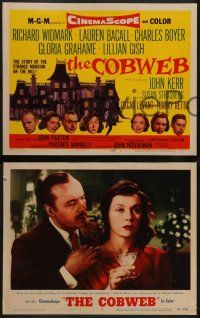 5k109 COBWEB 8 LCs '55 Richard Widmark, Lauren Bacall, Charles Boyer, Gloria Grahame, Lillian Gish!