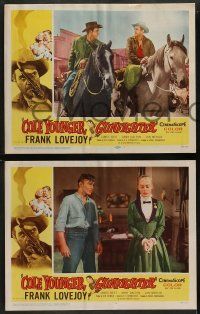 5k110 COLE YOUNGER GUNFIGHTER 8 LCs '58 many great images of cowboy Frank Lovejoy!