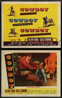 5k113 COWBOY 8 LCs '58 Anna Kashfi, Glenn Ford & Jack Lemmon, epic of the real American!