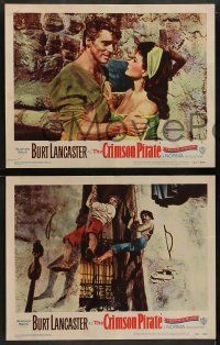 5k116 CRIMSON PIRATE 8 LCs '52 great images of Burt Lancaster, Nick Cravat & Eva Bartok!