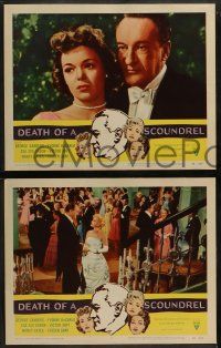 5k126 DEATH OF A SCOUNDREL 8 LCs '56 George Sanders, Nancy Gates, Victor Jory