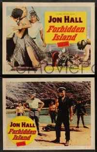 5k171 FORBIDDEN ISLAND 8 LCs '58 cool scuba images, first murder thriller ever filmed under water!
