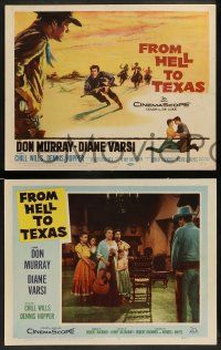 5k174 FROM HELL TO TEXAS 8 LCs '58 cool cowboy western TC art of Don Murray w/rifle, Diane Varsi!