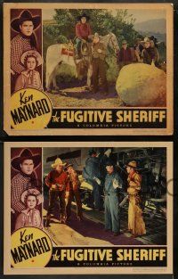 5k834 FUGITIVE SHERIFF 3 LCs '36 great images of Ken Maynard, Walter Miller!