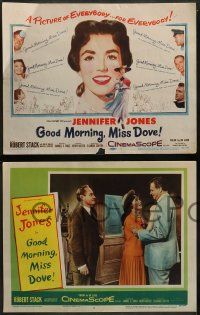 5k191 GOOD MORNING MISS DOVE 8 LCs '55 Jennifer Jones, Robert Stack, Robert Douglas!